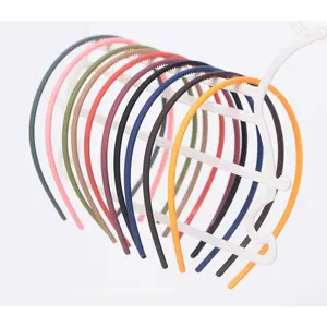 10 count 5mm Plastic Headbands for Girls and Women, Thin Plain Plastic Hairbands with Short  in 10 Colors for Rainbow Headbands DIY Hair Accessories