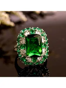 Emerald  Cubic Zirconia Promise Ring Retro Colored Gemstone Fashion Jewelry Ring New Arrival Engagement Ring for Women