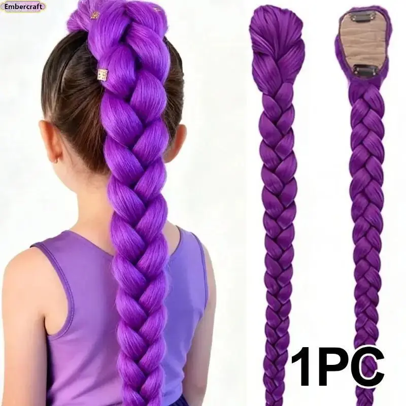 26 Inch Long Box Braided Wig, Heat Resistant Synthetic Hairpiece For Women Kids, Breathable Quick Protective Style, Y2K Aesthetic Cosplay Party Dress Up, Summer Festival Hair Accessories