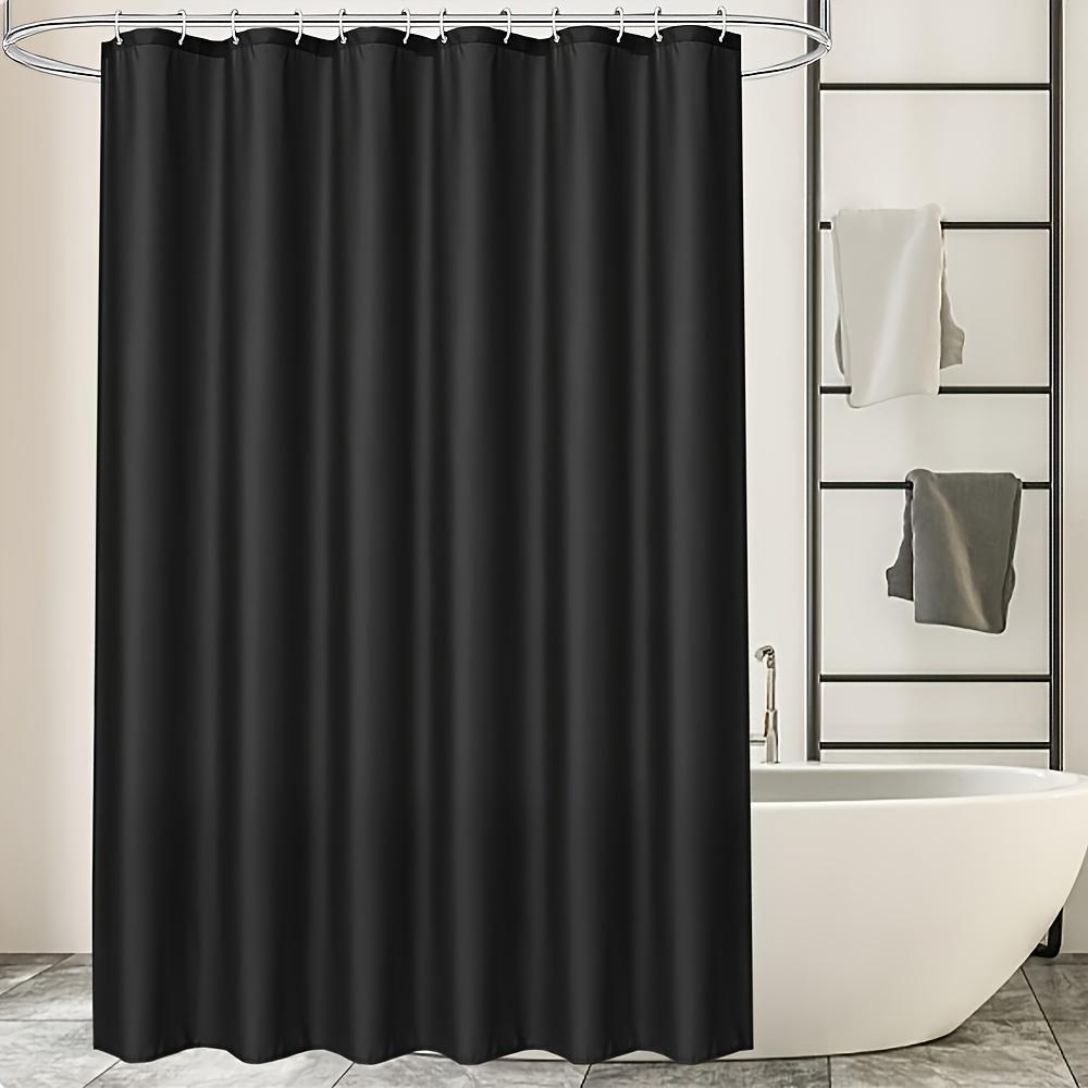 Solid Color Waterproof Shower Curtain, 1 Count Large Size Modern Simple Bathroom Accessory, Bathroom Decorative Curtain with Hooks, Bathroom Accessories for Home Use