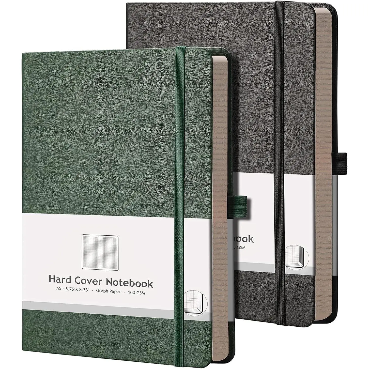 Graph Paper Notebook 2 Pack - A5 Grid Paper Notebook/Journal Hardcover with 384 Pages, 120gsm Thick Graph Paper, Grid Paper for Math & Science Students 5.75'' × 8.38''