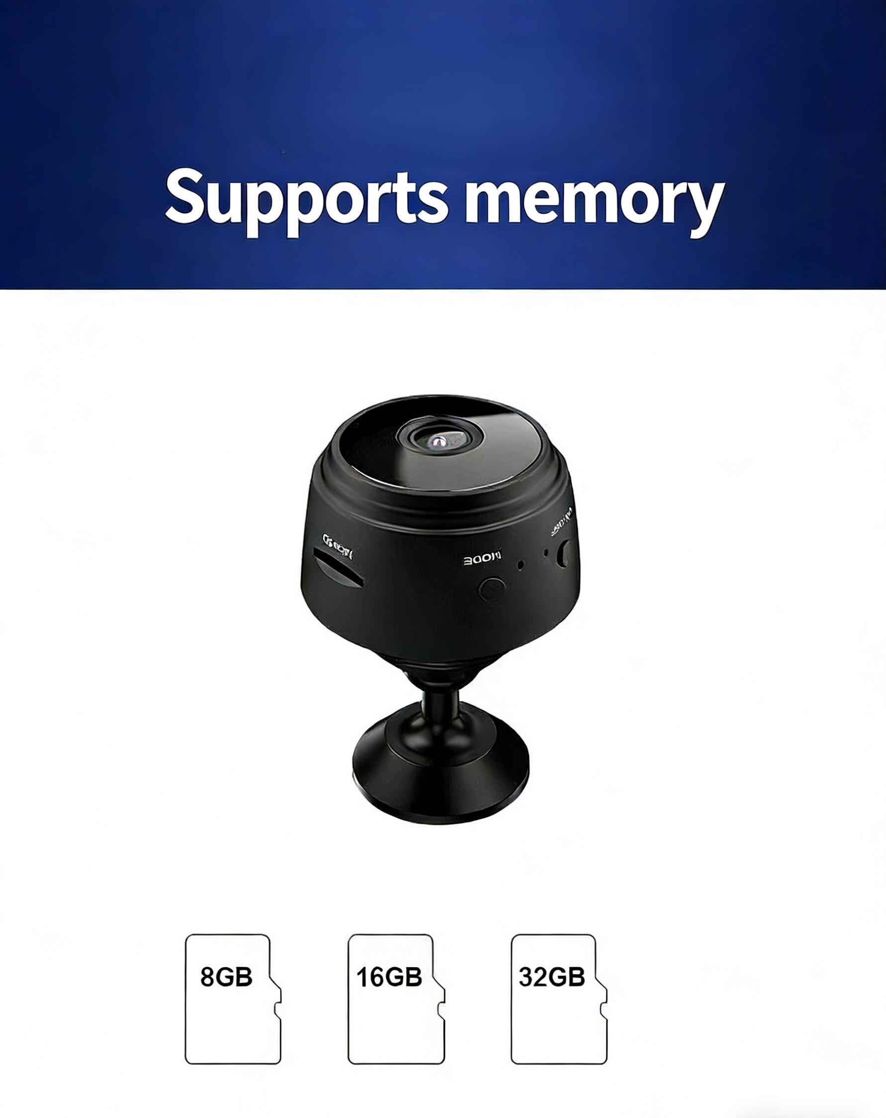 A9 1080P Mini Camera WiFi Wireless Security Camera, Remote Surveillance for Smart Home Protection, Compact Video Monitoring Device