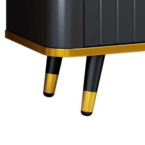 [Bellemave]ON-TREND Luxury Minimalism TV Stand with Open Storage Shelf for TVs Up to 85", Entertainment Center with Cabinets and Drawers, Practical Media Console with Unique Legs for Living Room, Black