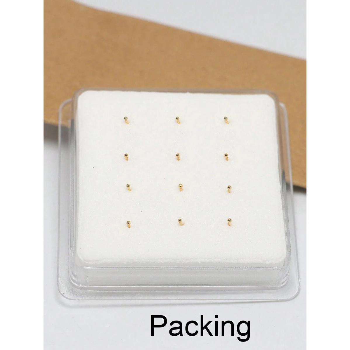 New 12pcs/Pack Tiny Design 1mm Ball Nose Piercing 925 Sterling Silver Nose Studs Pins Bone Nariz Jewelry Holiday