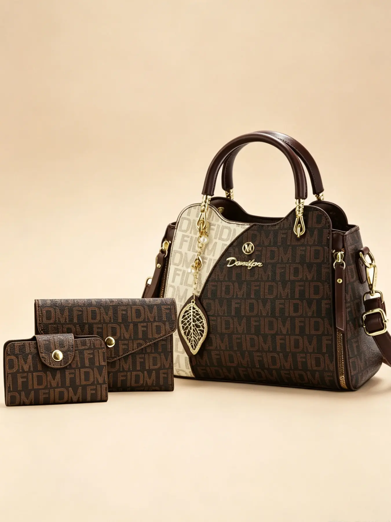 Light luxury letter printed design women's bag, women's set bag 3-piece set, casual women's shoulder bag and handbag, Fashion handbag set, multiple colors to choose from, Casual bags