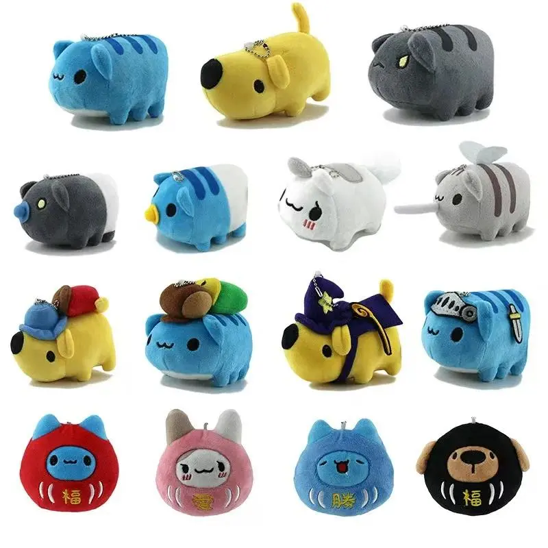 Bugcat Capoo Plush Toys Keychain Cute Blue Cat erpillar Soft  Stuff Animal Bag Accessories Pendant For BIrthday GIft