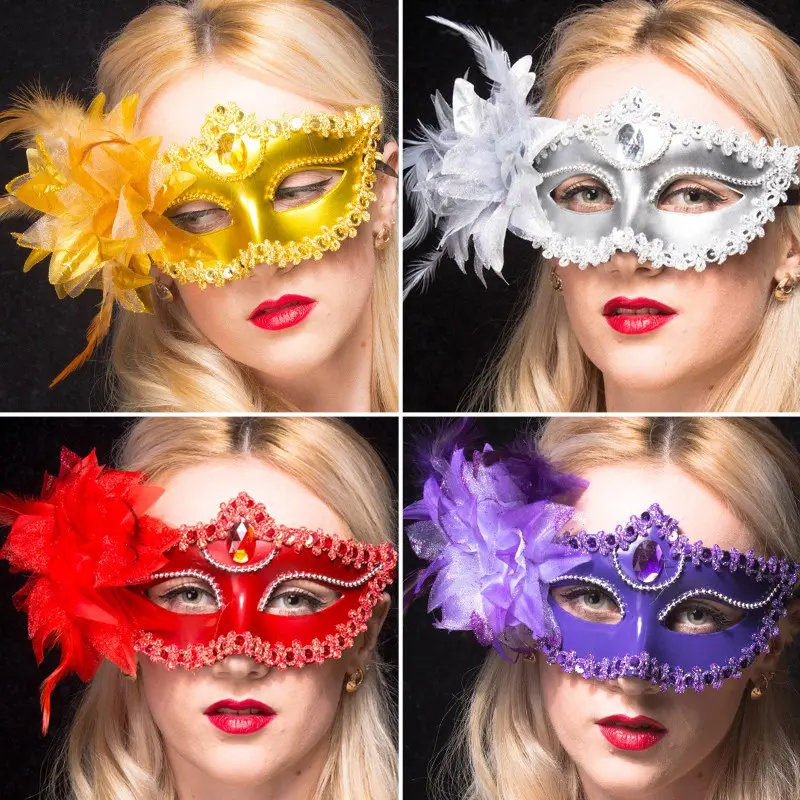 Halloween peacock feather half-face mask masquerade performance princess adult party beauty eye mask props decoration female mask masquerade party live broadcast props masked eye mask