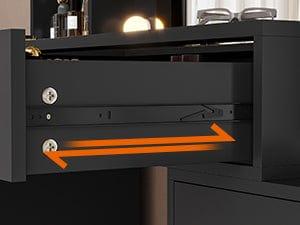 Sikaic 48.8" LED Lighted Makeup Vanity with Large Mirror & Charging Station Modern Black Dresser with 6 Drawers & Adjustable Shelves for Beauty Enthusiasts