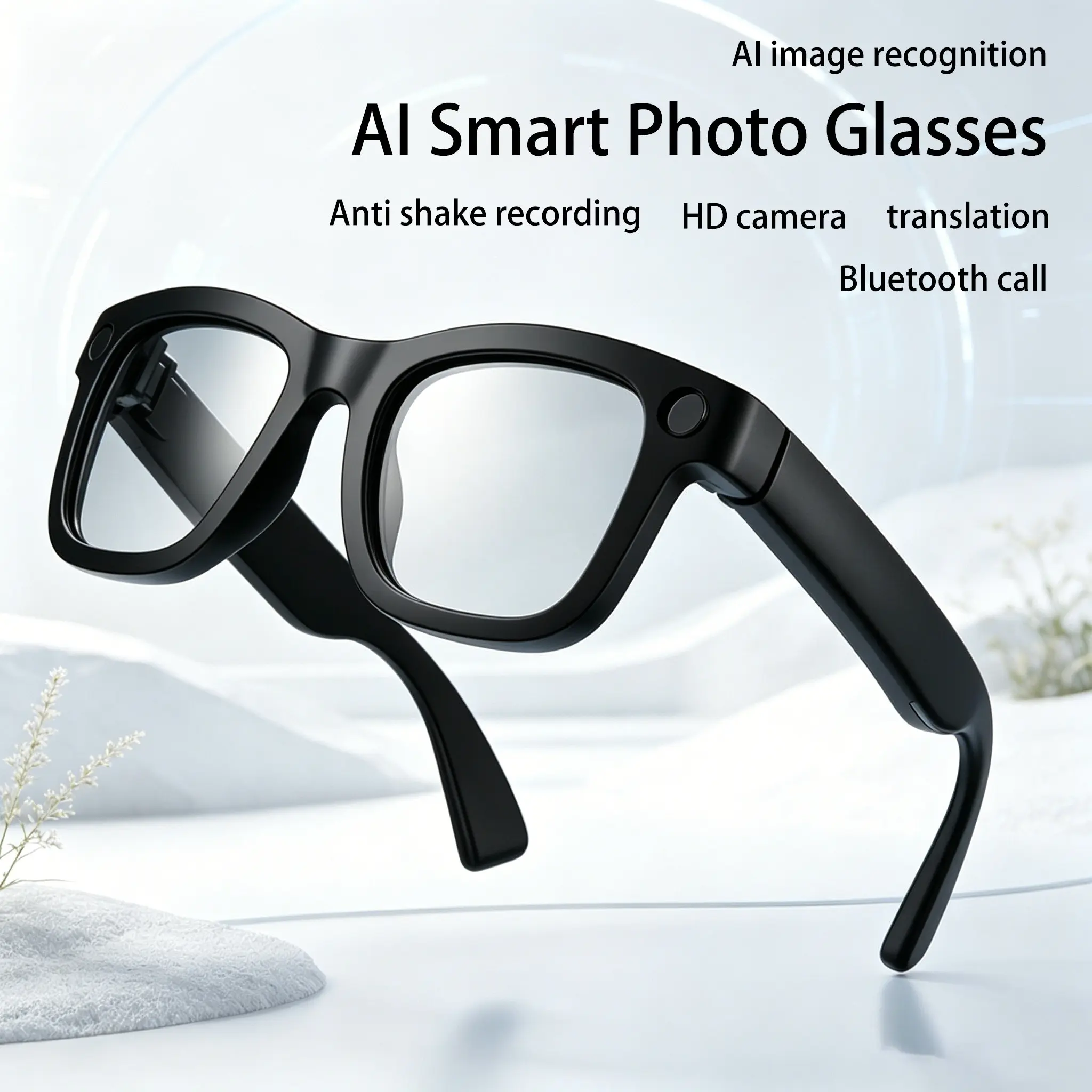2026 Ai Multifunctional Wearable Smart Wireless Glasses with 1080P Camera, Video Recording, Eis Stabilization, Real-Time Translation, UV Protection, Bluetooth-compatible, Lightweight