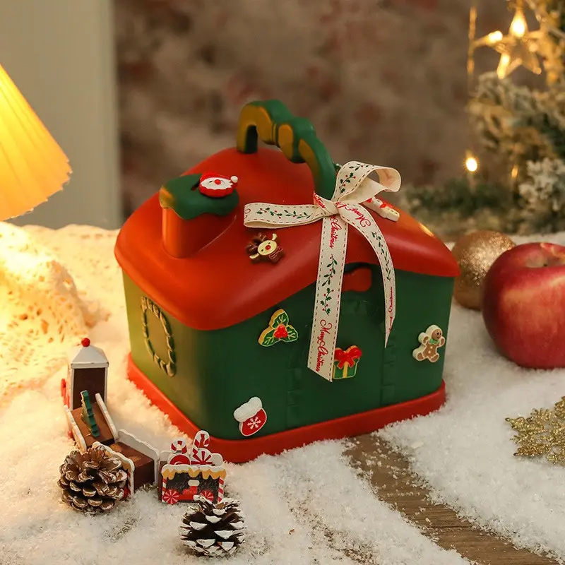 Christmas Savings Box, Festive Design with Handle, Gift-Ready Packaging, Ideal for Holiday Gifts, Coin Storage, Home Decor