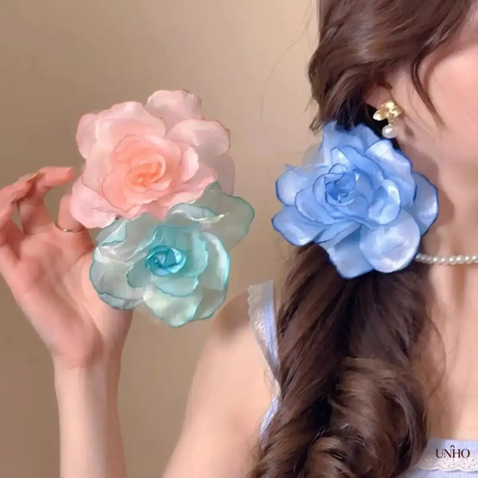 4Pcs Rose Flower Hair Clips For Women, 4.72 Inch Elegant Floral Decor Alligator Barrettes, Lightweight Decorative Bobby Pins, Romantic Hair Accessories Perfect For Wedding Ceremony Vacation Travel Holiday Photoshoots And Daily Feminine Hairstyle Styling