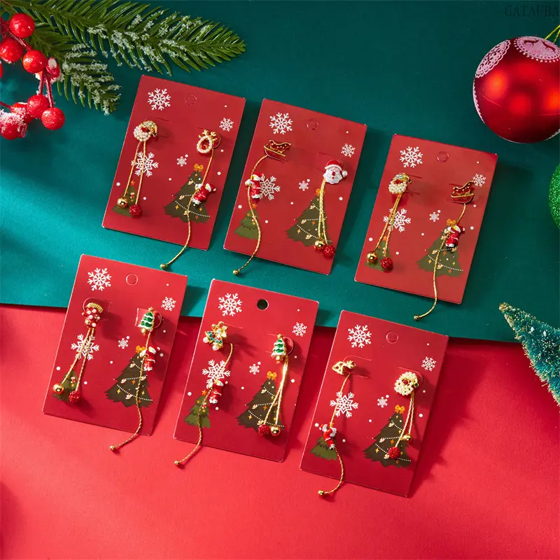 New Christmas Stud Earrings, Unique Versatile Santa Claus Tassel Dangle Earrings For Women Daily Outfit Matching