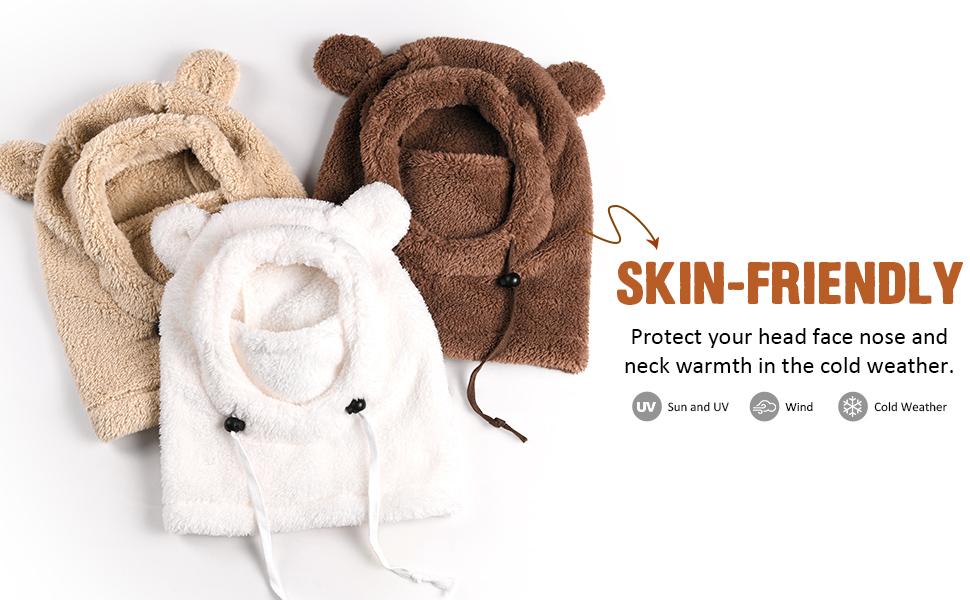 Winter Fleece Hat Balaclava Ski Mask Windproof Warm Adjustable Unisex with Fleece Lining for Cold Weather Outdoor Activities