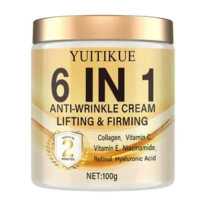 Yuitikue 6-In-1 Anti-Wrinkle Cream, 2-Minute Lifting and Firming, Contains 6 Ingredients, 100g, Skin Care Essential