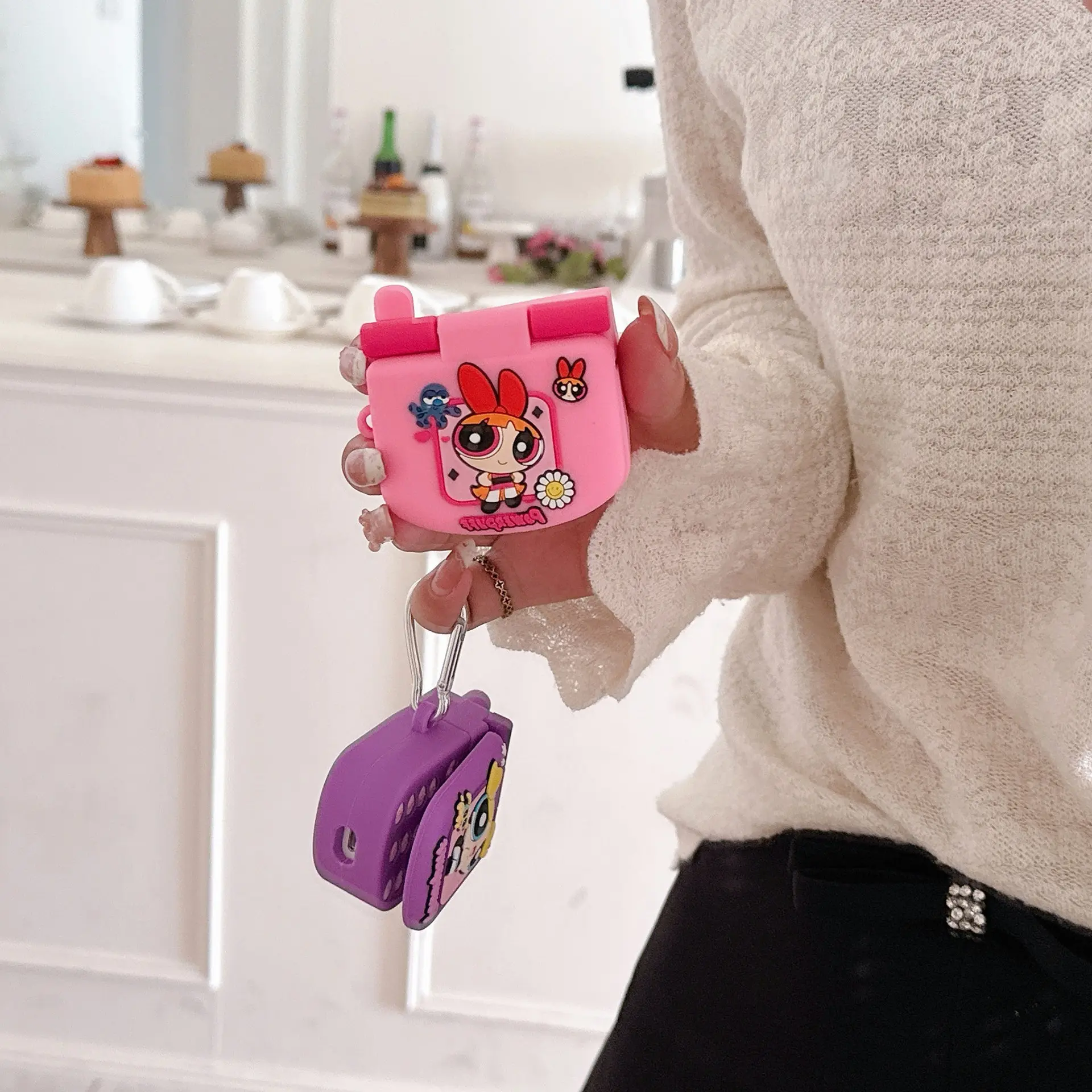 Cartoon Powerpuff Girls Wireless Bluetooth Earphone Protector For AirPods 1/2/3/4