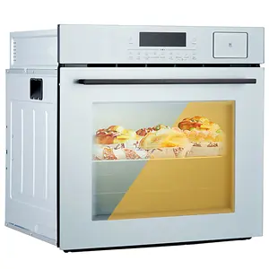 24 Inch Electric Single Wall Oven - 2.5 Cu.Ft. Capacity, Built-In Convection, 108 Smart Menus, 8 Baking Modes, Steam Bake, Air Fry, Touch Control, Timer, Safety Lock, 3000W 240V - Stainless Steel