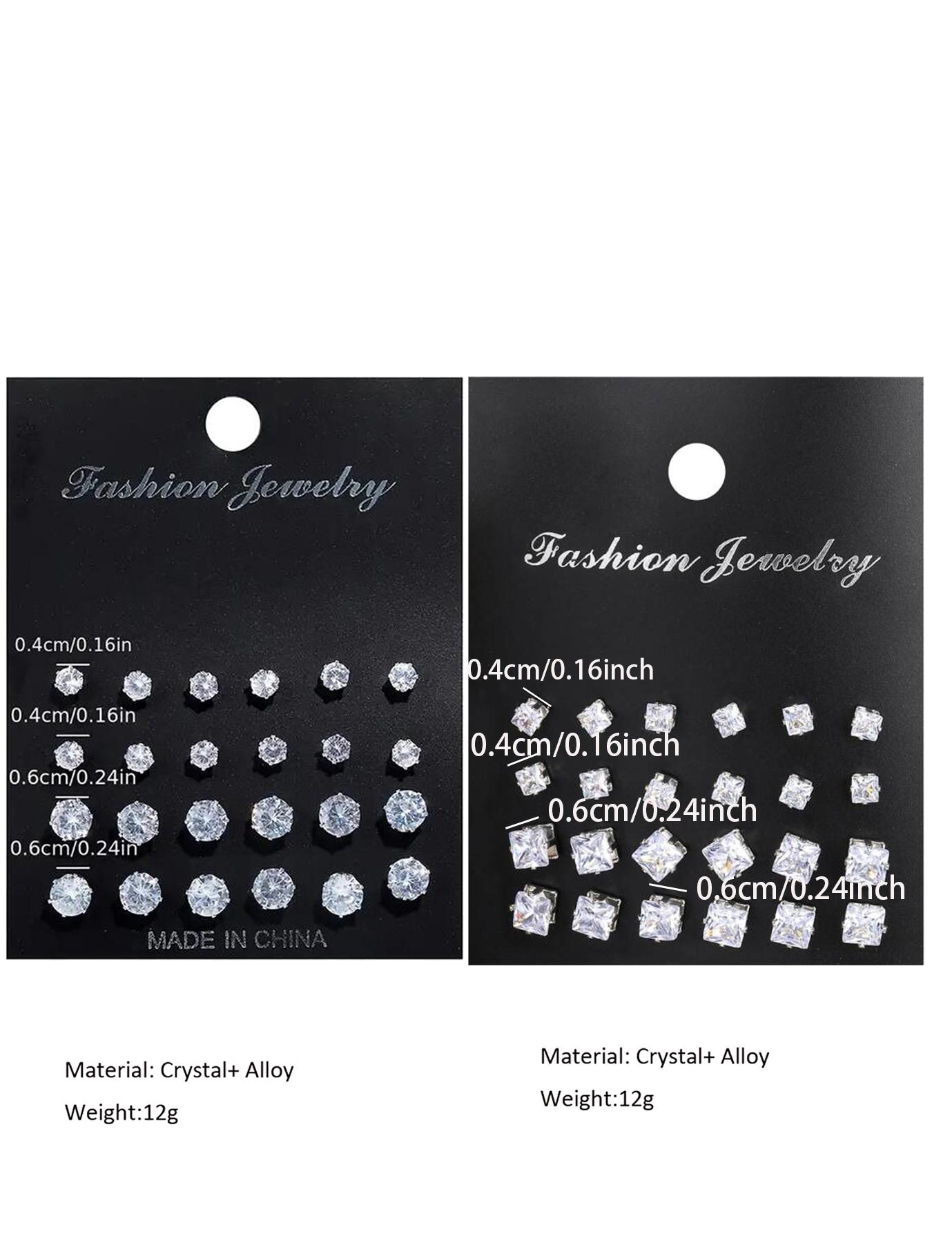 Summer Outfits 2024 Rhinestone Decorated Stud Earrings, Geometric Design Earrings, Trendy Ear Jewelry for Party Clothing Decor, Chic Gift for Women and Girls