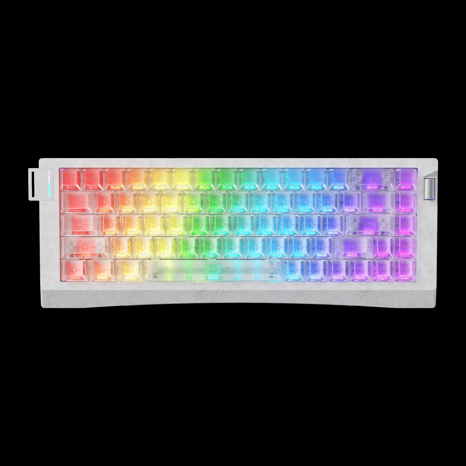 AJAZZ AK680 V3 Upgraded Carbon Fiber Wired Gaming Mechanical Keyboard Esports Gaming Thunder Crystal Magnetic Switch 8K Return Rate Multi functional Adjustment Roller RGB DIY Esports Gaming Professional Player Essential