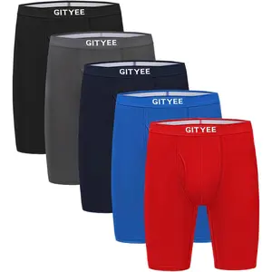 Men's Breathable Mesh Tagless Athletic Work Underwear Boxer Briefs, Pack of 5