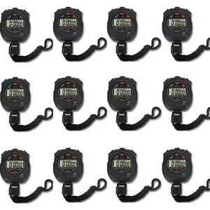12 Pack Multi-Function Electronic Digital Sport Stopwatch Timer, Large Display with Date Time and Alarm Function,Suitable for Sports Coaches Fitness Coaches and Referees