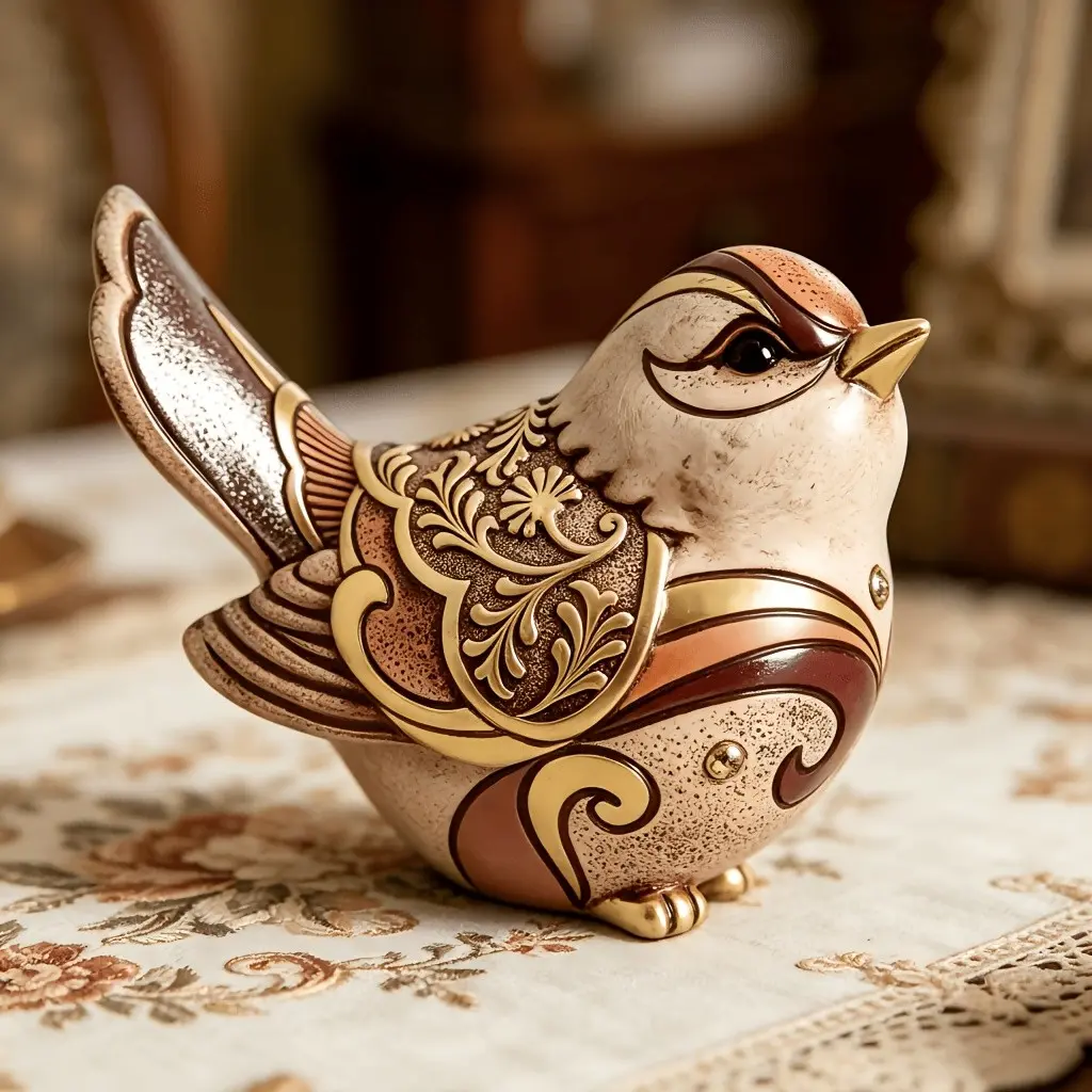 Boho Bird Statue, Vintage Bohemian Bird Figurine, Home Decor for Living Room, Bedroom, Office, Unique Gift for Women, Holiday Decor