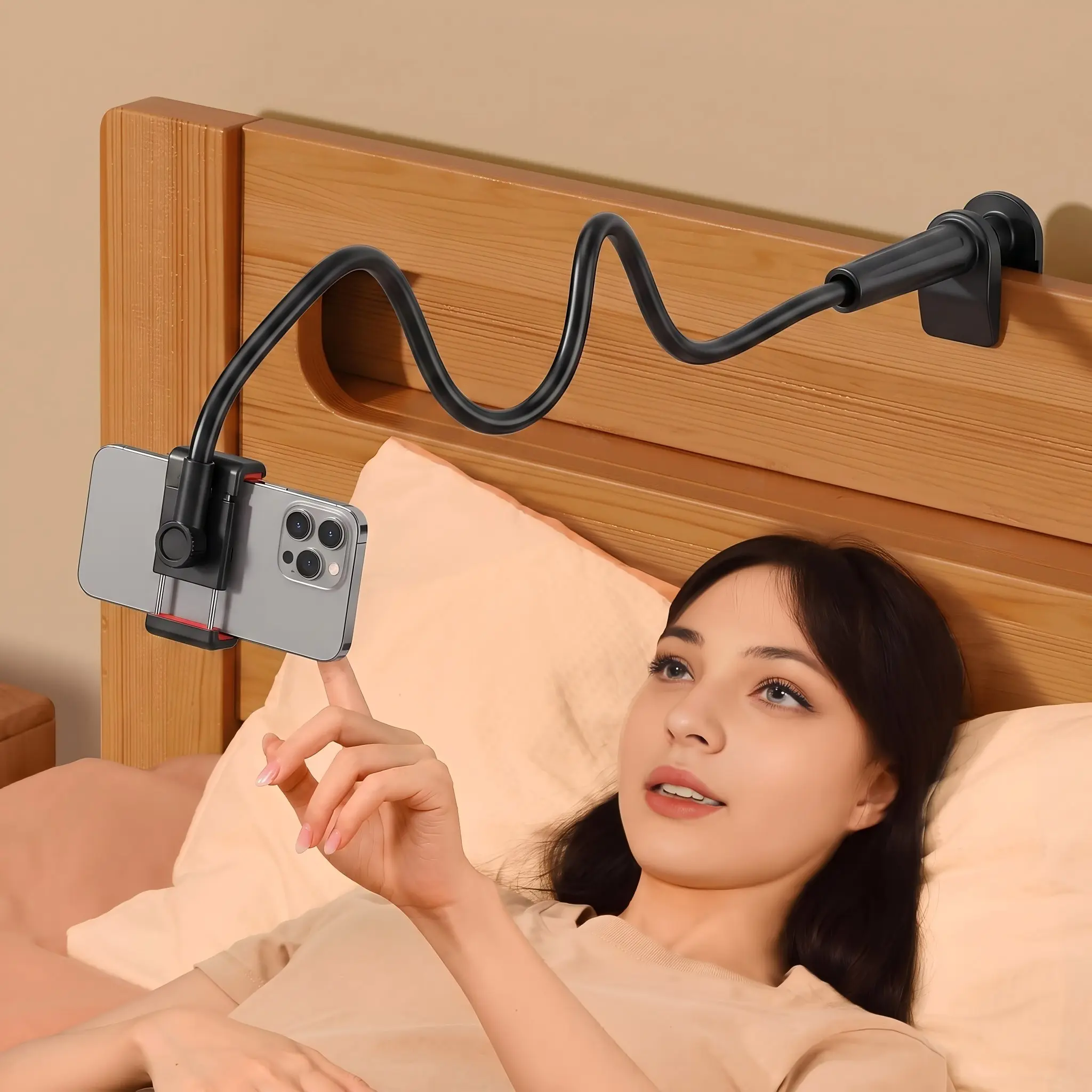 Tablet Floor Stand for Bed, Adjustable Universal 360-degree Rotatable Metal Tablet Holder, SOITPOP Phone Stand for iPad/iPhoneX/iPad Pro or Other 4.7~12.9 Inch-Screen Devices
