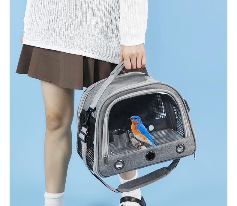 Parrot Bag, Bird Bag, Cross-Body Breathable Bird Walking Bag, Cockatiel Outing Portable Shoulder Transparent Bird Travel Bag Bird Carrier Backpack - Pet Travel Cage with Upgraded Tray and Standing Perches, Breathable & Portable, for Small Birds Parrot Bag, Bird Bag, Cross-Body Breathable Bird Walking Bag, Cockatiel Outing Portable Shoulder Transparent Bird Travel Bag Bird Carrier Backpack - Pet Travel Cage with Upgraded Tray and Standing Perches, Breathable & Portable, for Small Birds
