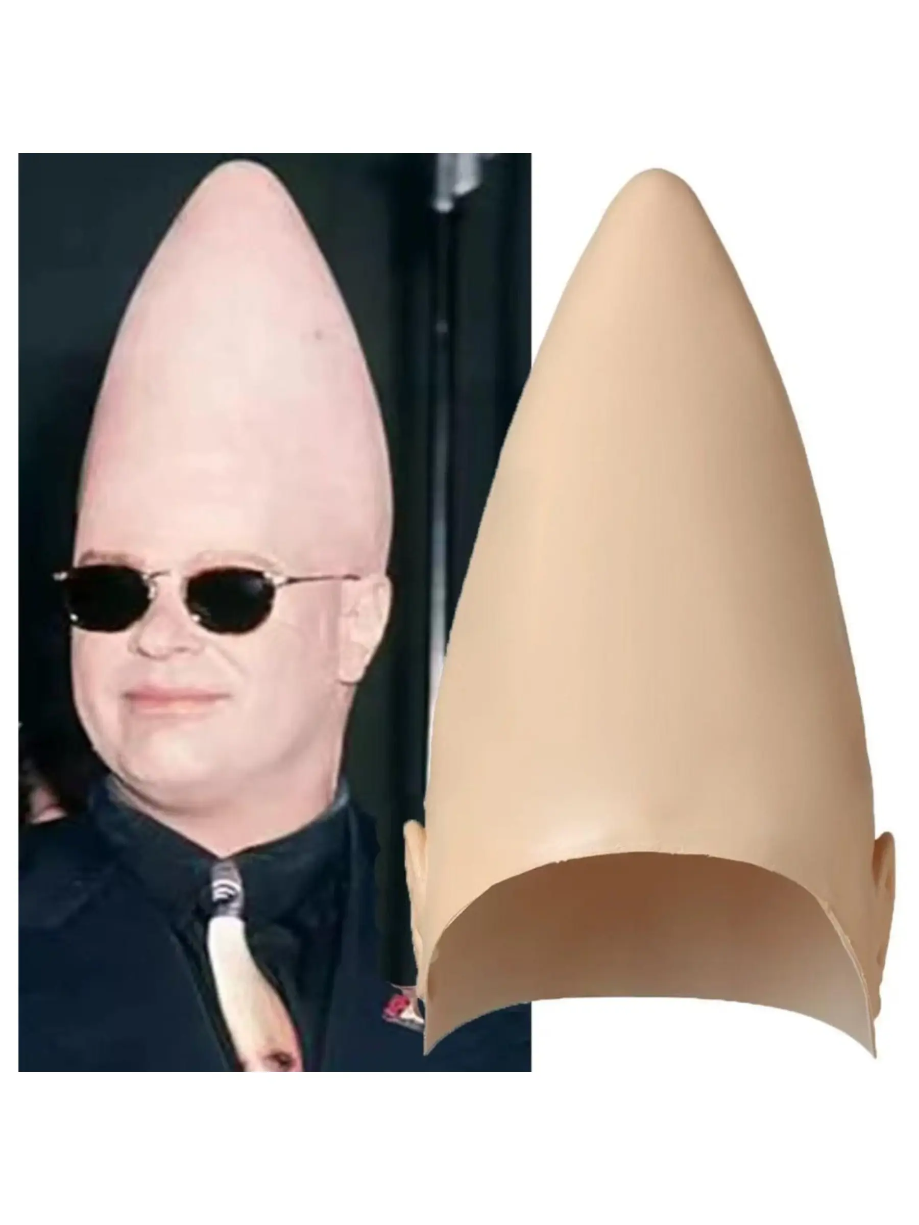 Latex Scalp Head Cover for Cosplay & Halloween | Sharp Head Suit Dress-Up Mask (1 Pc)