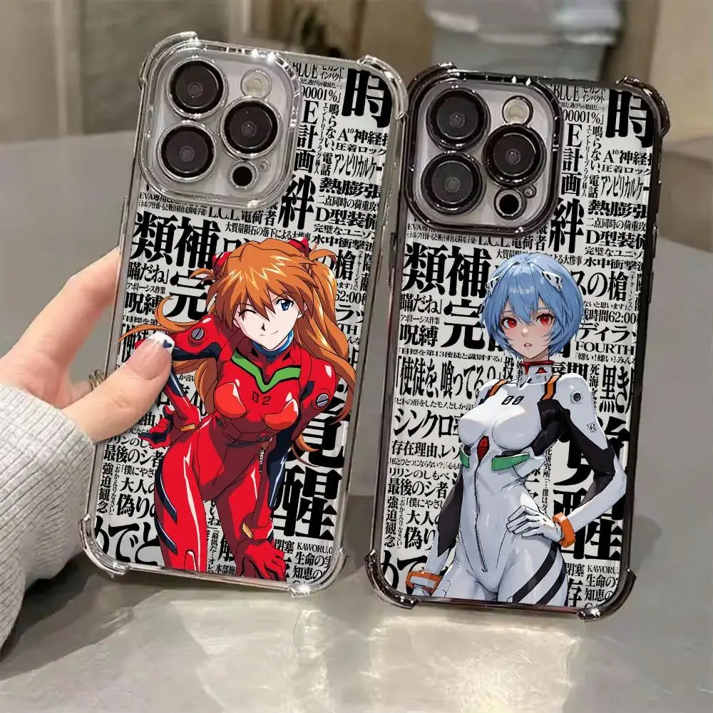 Anime EVA-E-Evangelions Phone Case For iPhone 17 Promax 17Air 16 Plus 15 14 13 12 11 Pro & Samsung Galaxy S26 Ultra S25 S24 S23 FE Plus EDGE Anti-Drop Anti-Fall Transparent Shockproof TPU Smartphone Back Cover