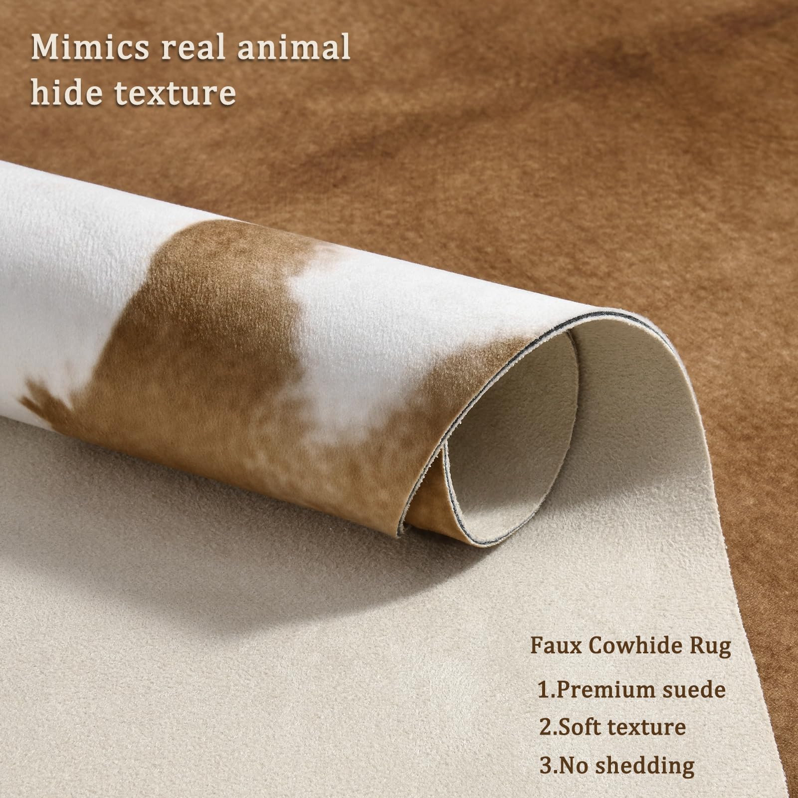 5.2x6.2 Feet Cow Hide  Area Rug for Living Room, Western Cowhide Large Faux Animal Skin Rugs, Non-Slip Cow Print Carpet for Bedroom Office Kitchen Fireplace, Blac,Grey,Khaki,Brown,Black/White,Yellow Brown,Dark Brown,4.6x5.2 ,5.2x6.2 Feet