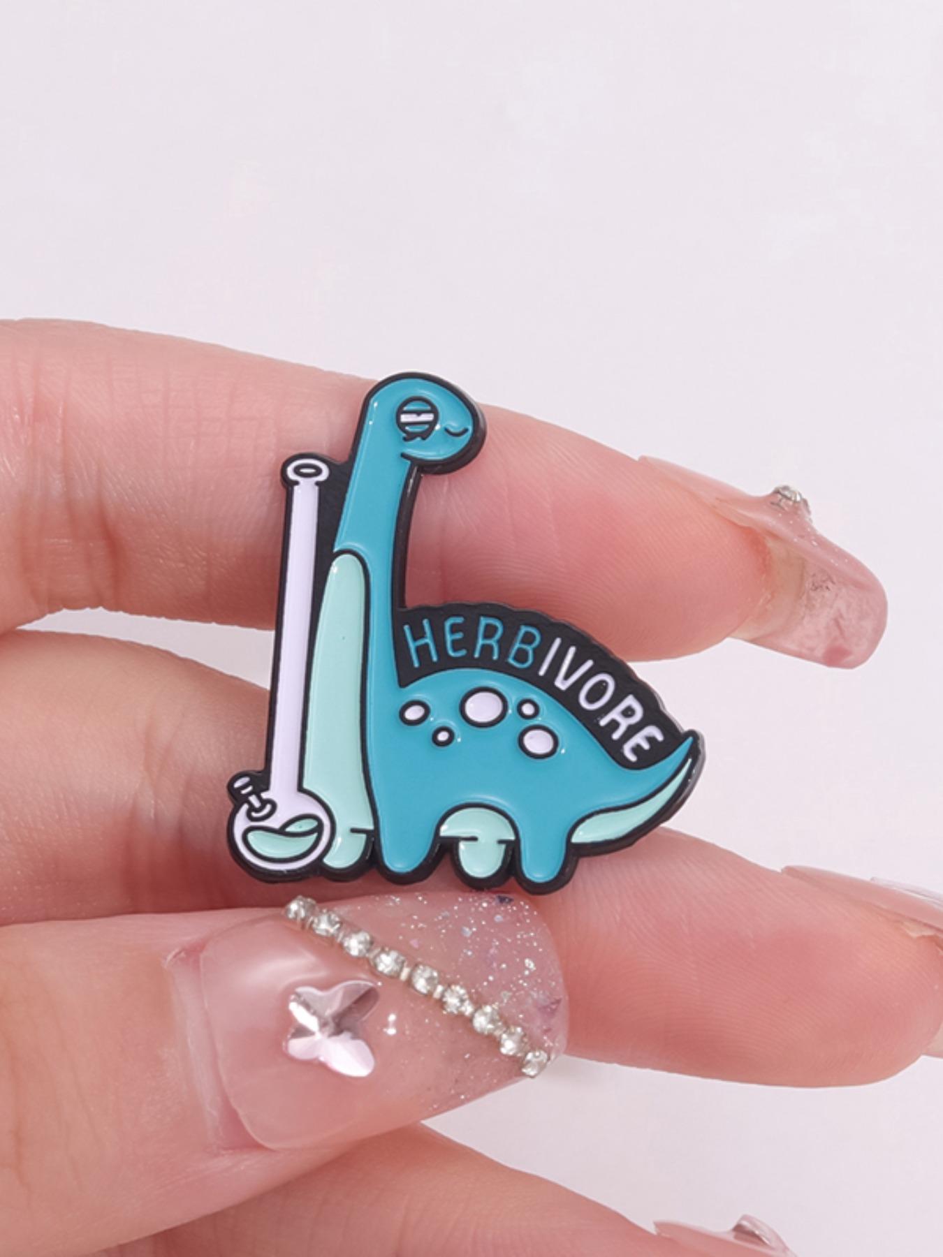 Cute Cartoon Dinosaur Design Brooch Clip, Fashion Letter Sprint Brooch for Party, Daily Clothing Decor, Trendy All-match & Exquisite Brooch for Birthday Gift, Men Accessories, Alloy Brooch Pin