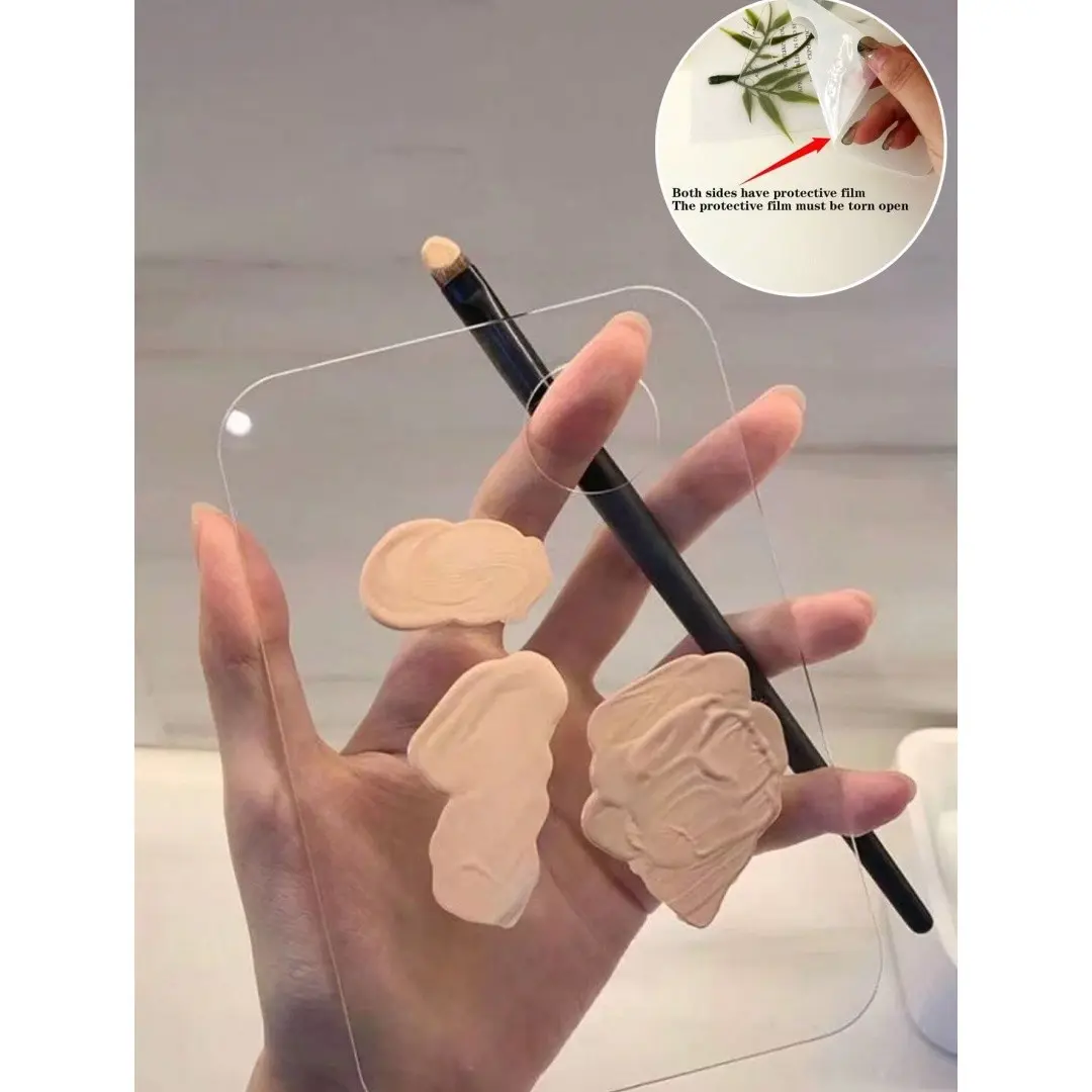 Transparent Makeup Palette, Simple Acrylic Mixing Tray, Reusable Hygienic Foundation Mixer, Ideal for Daily and Special Occasions