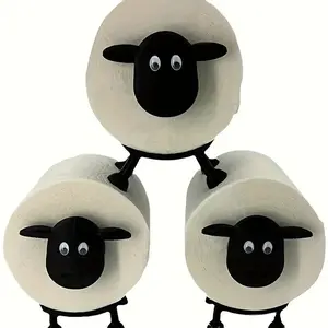 Cute Sheep Design Toilet Paper Holder, 1 Count Modern Bathroom Tissue Storage Stand, Bathroom Accessories, Home Organizer for Bathroom, Bathroom Decor Supplies, Bathroom Decoration Accessories
