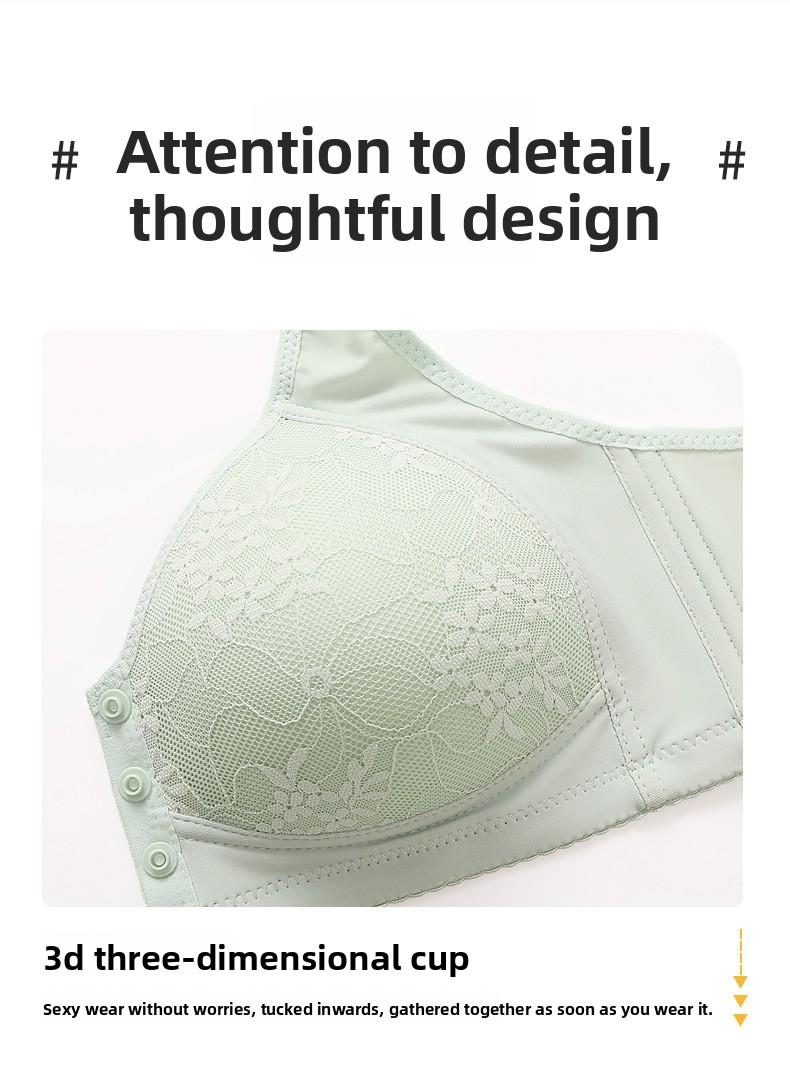 6 Pack Front Closure Bras for Women, Wire-Free Push Up Sports Bra with Removable Padding, No Dig Adjustable Straps, Seamless Full Coverage T-Shirt Bra, Comfortable Maternity Tank Top Style -RR