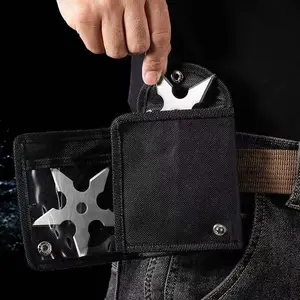3-Piece Metal Ninja Star Cosplay Set, Includes Storage Bag, Anime Collectible Decor, Perfect for Halloween Party, Fan Gift, Outdoor Practice