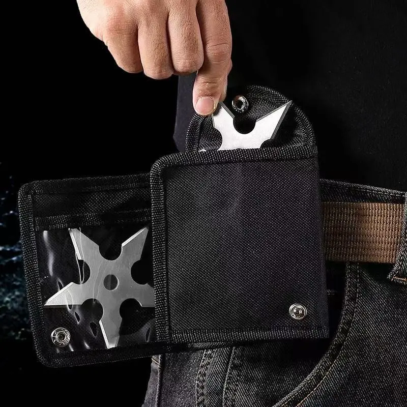3-Piece Metal Ninja Star Cosplay Set, Includes Storage Bag, Anime Collectible Decor, Perfect for Halloween Party, Fan Gift, Outdoor Practice