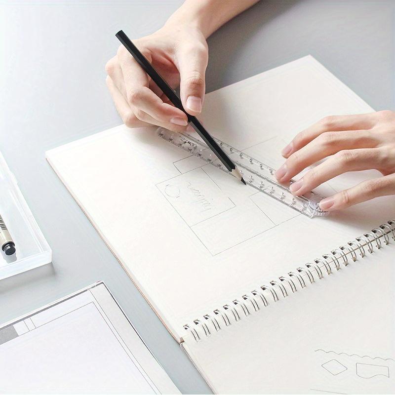 Clear Folding Ruler, Double Sided Scale, 2 Counts Durable & Shatterproof Precise Measuring Tool, Suitable for School Home Office, Classroom Supplies