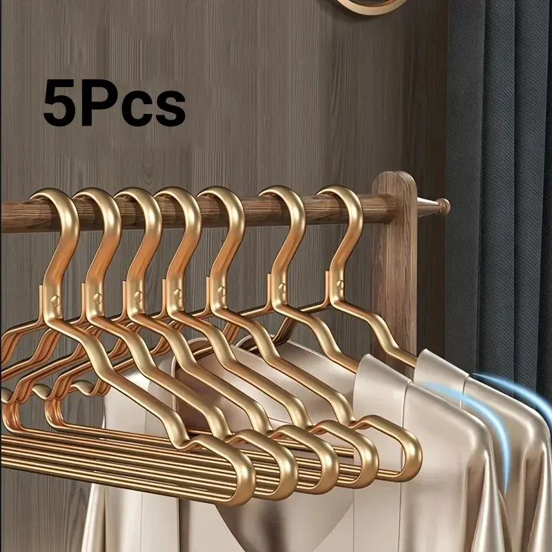 5Pcs Smooth and Durable Metal Shirt Hangers, Lightweight and Sturdy Metal Hangers, Used for Jackets, Pants, Casual Pants, Balcony Drying Clothes