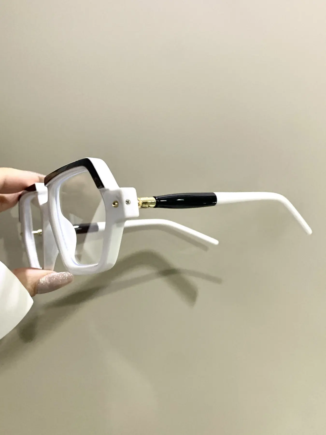 Polygonal Fashion Glasses, Novelty Trendy Eyeglasses, Fashion Frames, Metal Hinges, PC Lenses, Perfect for Men and Women, Decorative Glasses