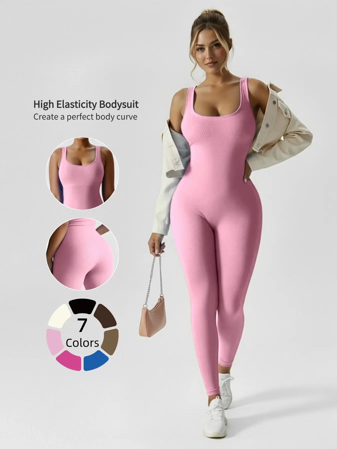 Women's Fashion Body Shaping Tight-Fitting Slimming Underwear, Gym Wear, Workout Fitness Jumpsuit, Skinny Jumpsuit, Sporty Jumpsuit, Sports Jumpsuits, Yoga & Pilates Essential, High Stretch Sweat-Wicking Fabric, Multiple Colors