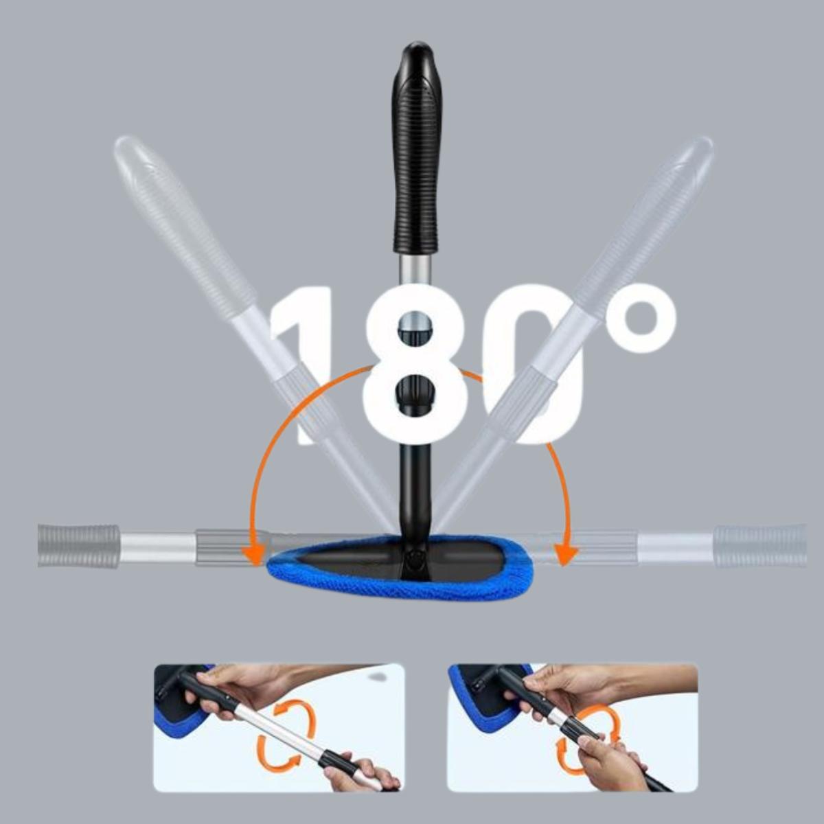 5pc Extendable Car Window Cleaner Kit - Reach Window Gaps/Sunroofs |   Washable Brushes |   No More Hard-to-Reach Spots