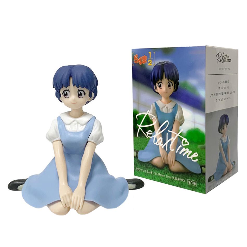 Stock anime Ranma 1/2 Relax Time Tendou Akane Saotome Ranma 10cm PVC Figure Model Collector Model Figurine Doll Toy Gift