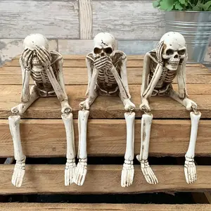 Skeleton Decoration, Creative Skull Ornament Halloween Decoration, Home Decor for Living Room Bedroom Office, Gift for Friend