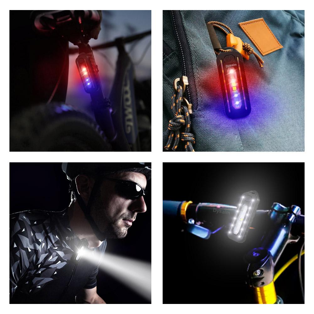 Keychain Flashlight for Police USB Recharge LED Flashlight Shoulder Clip Lights Warning Flashing Light Outdoor Work Light Lamp