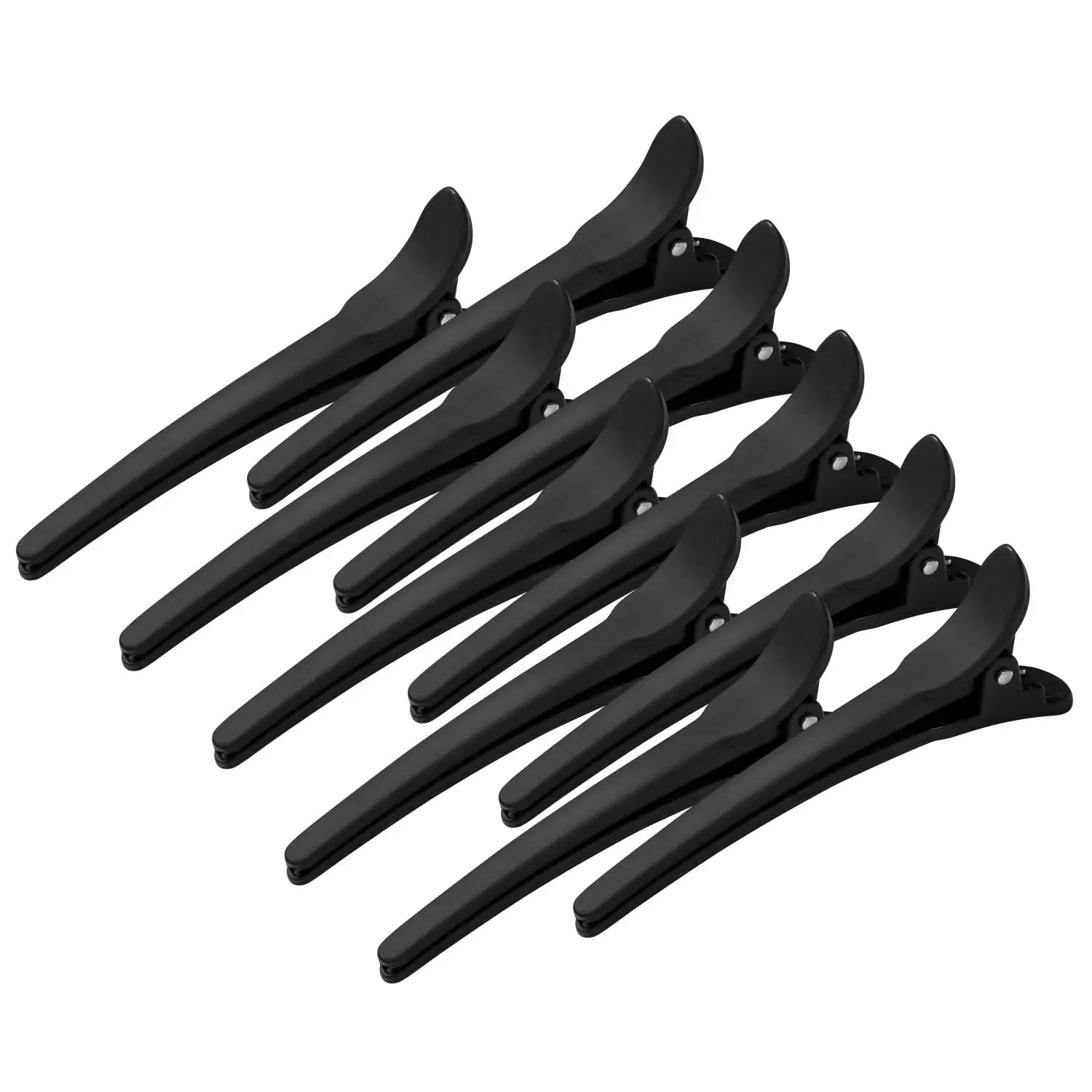 Hair Clips 12 count Black Duck Bill Section Big Bite  Clip Set | Professional Plastic Hair Clips for Easy Styling and Sectioning Haircutting Salon Barber