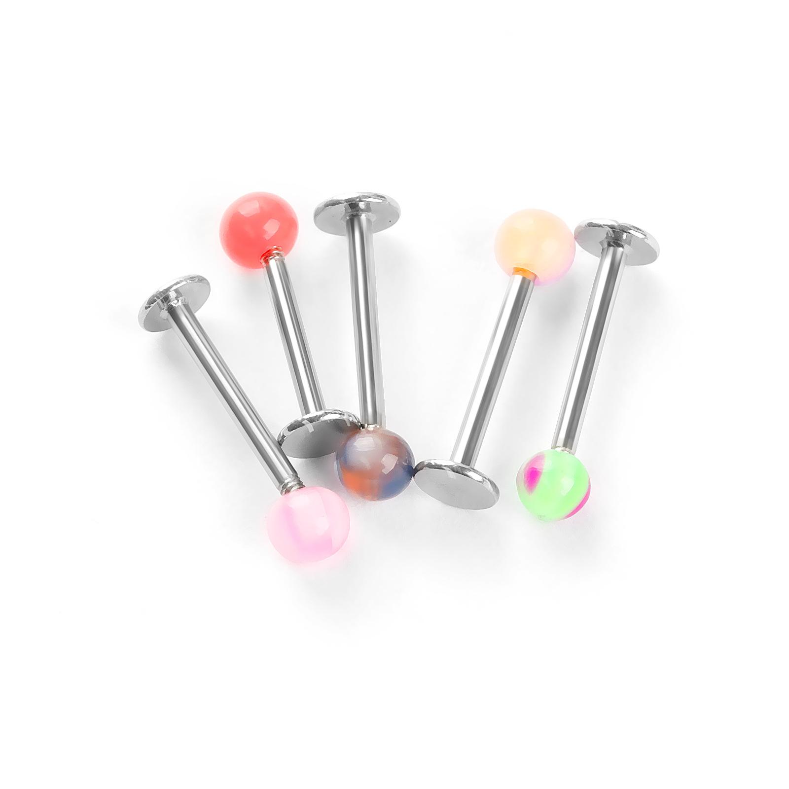 316L Stainless Steel Mixed Style Body Piercing Jewelry Set with Case, Colorful Nose Rings Tongue Rings Eyebrow Rings, Hypoallergenic Piercing Kit for Women Men