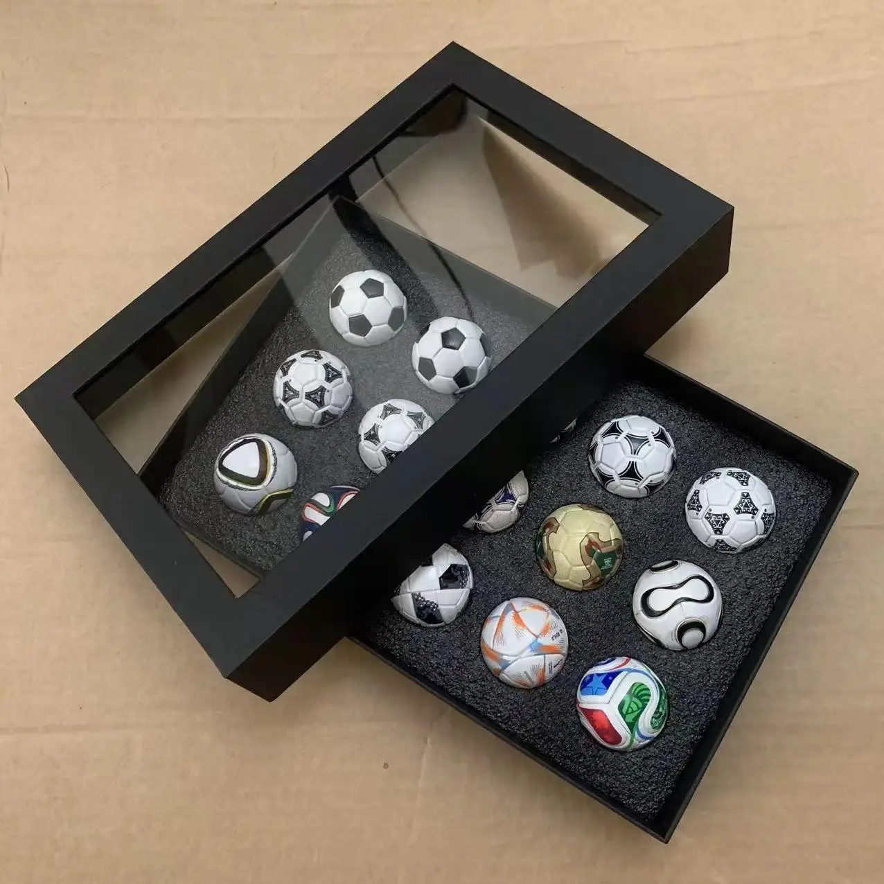 2026 Soccer Cup Event Souvenir 15 Mini ABS&PU Soccer Balls in Elegant Display Box