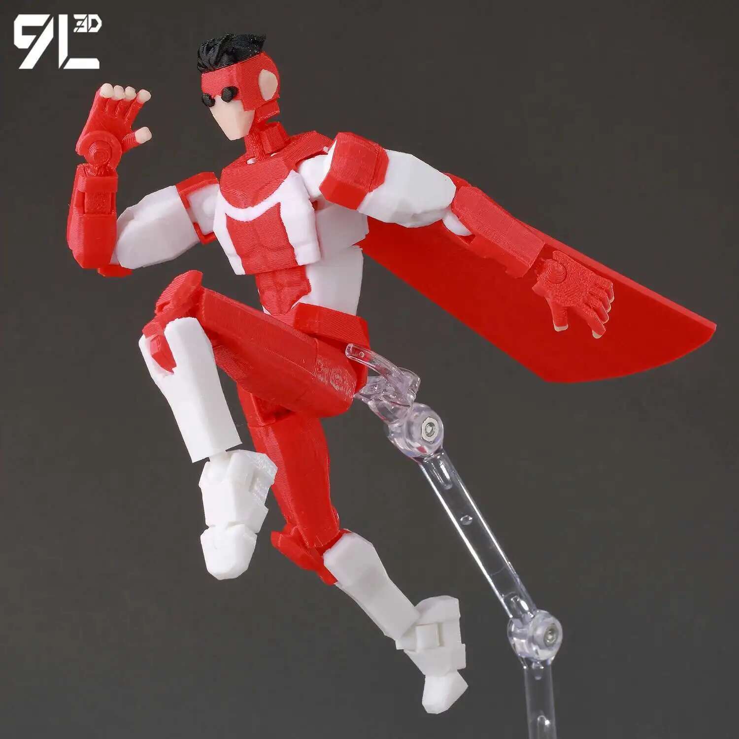 9L3D Dummy 13 Action Figure-Multi-Joint Articulated Lucky Anime Character Classic Superhero Design With Black&White Blue Costume