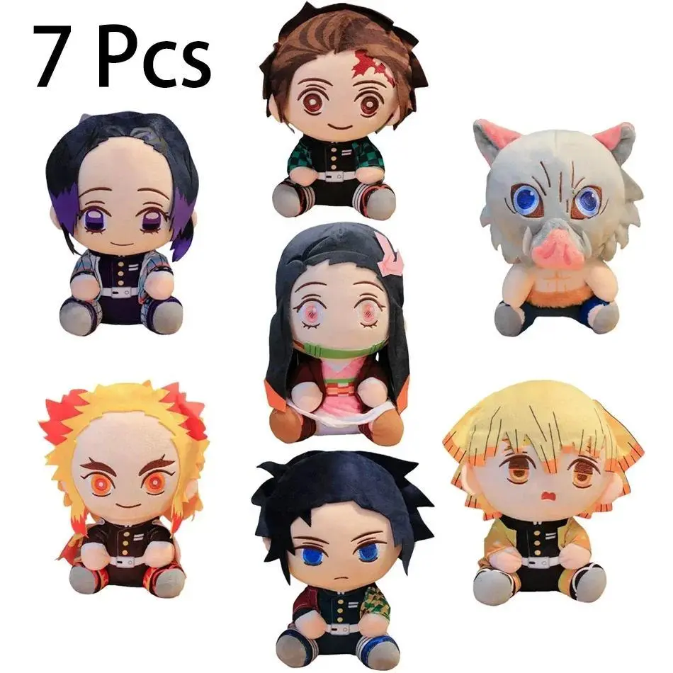 @20cm Hot Japan  Slayer Plush Dolls Lovely Anime Kimetsu No Yaiba Kamado Tanjirou Nezuko Zenitsu Kyoujurou Toys Kids Gifts