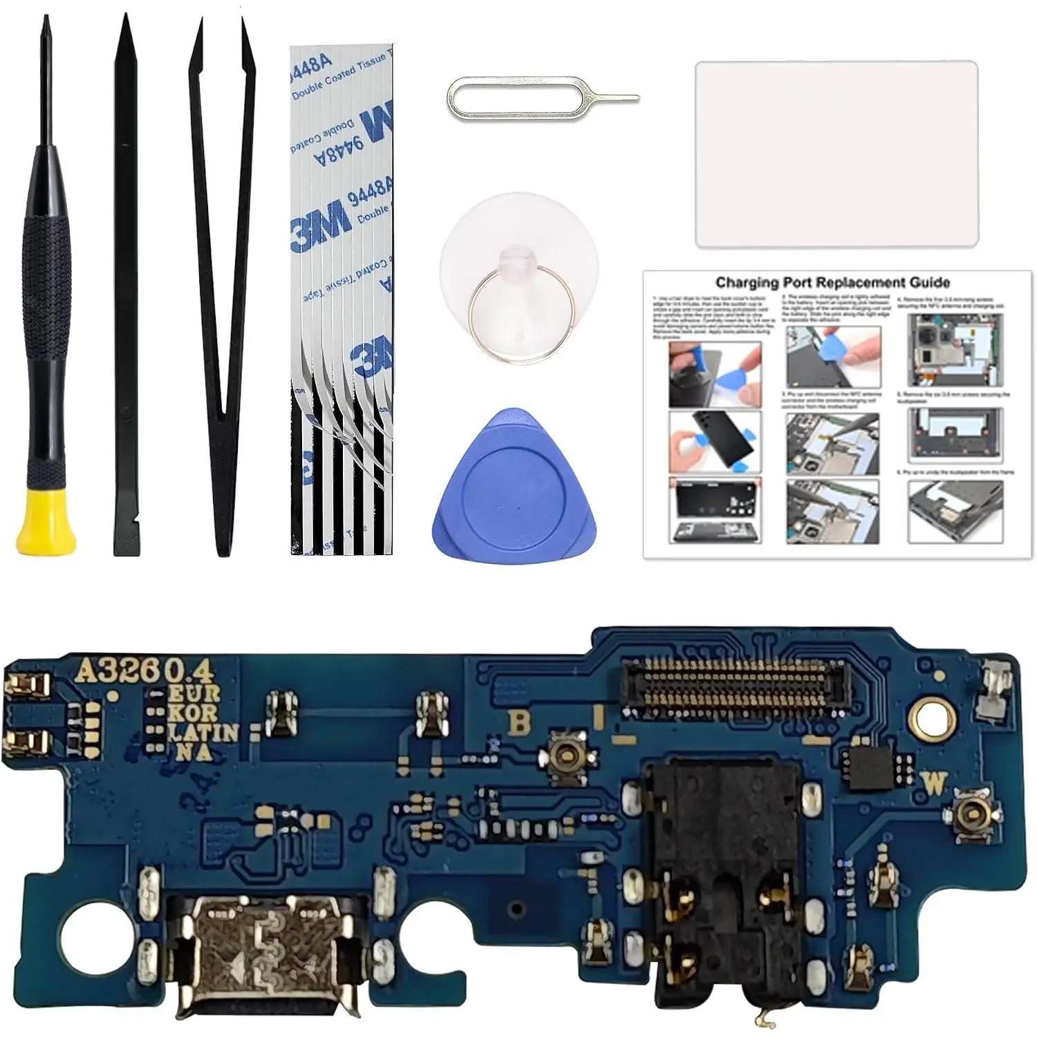 Port  Kit Compatible with Galaxy A32 5G  Version (Not for 4G Version), SM-A326U, SM-A326W, SM-A326U1 Dock Board USB-C Connector, with Instruction Manual, Toolkit